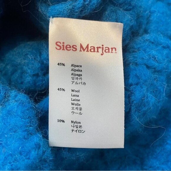 Sies Marjan Runway Sweater Casey Cable Knit Wool Alpaca Blue Chunky Designer XS - Picture 12 of 13